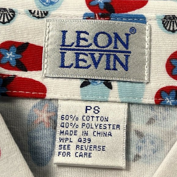 New Leon Levine Polo Shirt Women's PS Short Sleeve Blouse Beach Flip Flo… - Picture 3 of 9